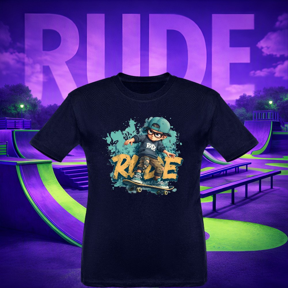 RUDE SKATERS - Cool Kid Rolls In T-shirt