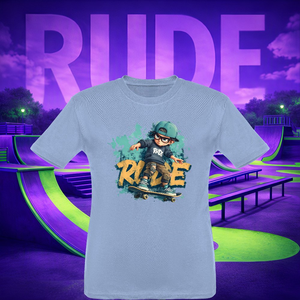 RUDE SKATERS - Cool Kid Rolls In T-shirt